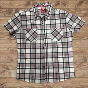 Ecko Unlimited Casual Plaid Shirt - White, Black, Red